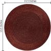 COTTON CRAFT Evil Eye Beaded Placemats – Set of 2 Charger Table Mats – Hand Crafted Boho Protective Positive Energy Blessing Gift – Zen Holiday Table Dining Décor – 13 inches Round – Blue White Gold(Burgundy)