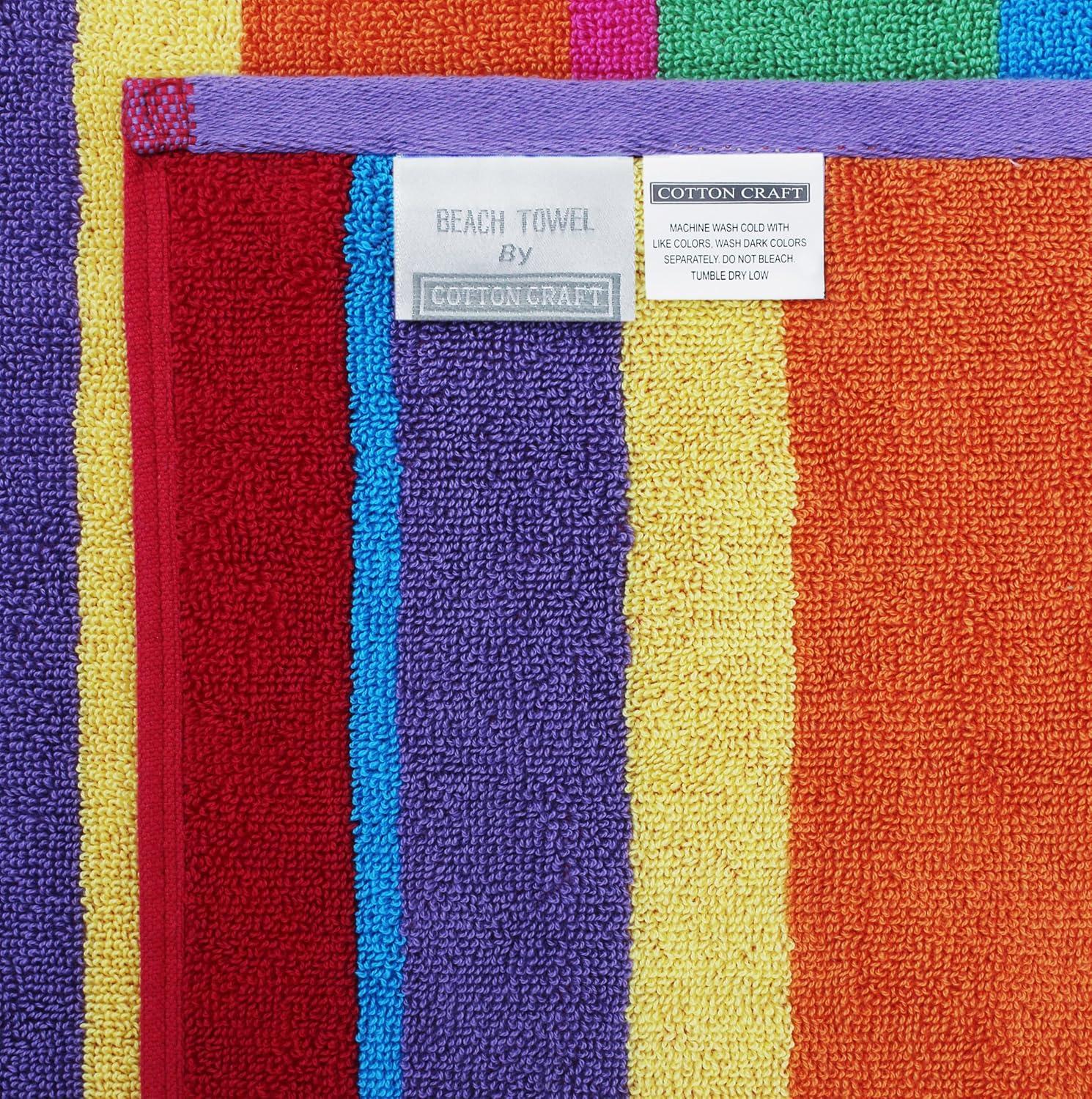 image:imageCOTTON CRAFT Oversized Beach Towels 2 Pack XXL 35x84 The Big Kahuna 7 Foot Extra Large Beach Blanket Towel Big amp Tall 100 Cotton Jacquard Velour Soft Luxury Towel Pool Bath Blue TilesSummer of Siam
