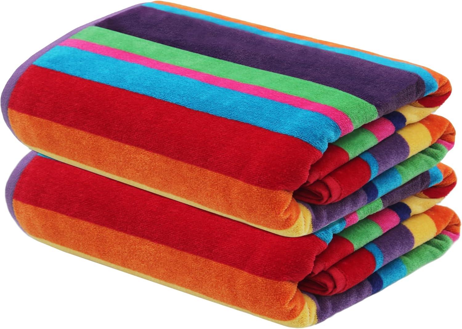 image:imageCOTTON CRAFT Oversized Beach Towels 2 Pack XXL 35x84 The Big Kahuna 7 Foot Extra Large Beach Blanket Towel Big amp Tall 100 Cotton Jacquard Velour Soft Luxury Towel Pool Bath Blue TilesSummer of Siam