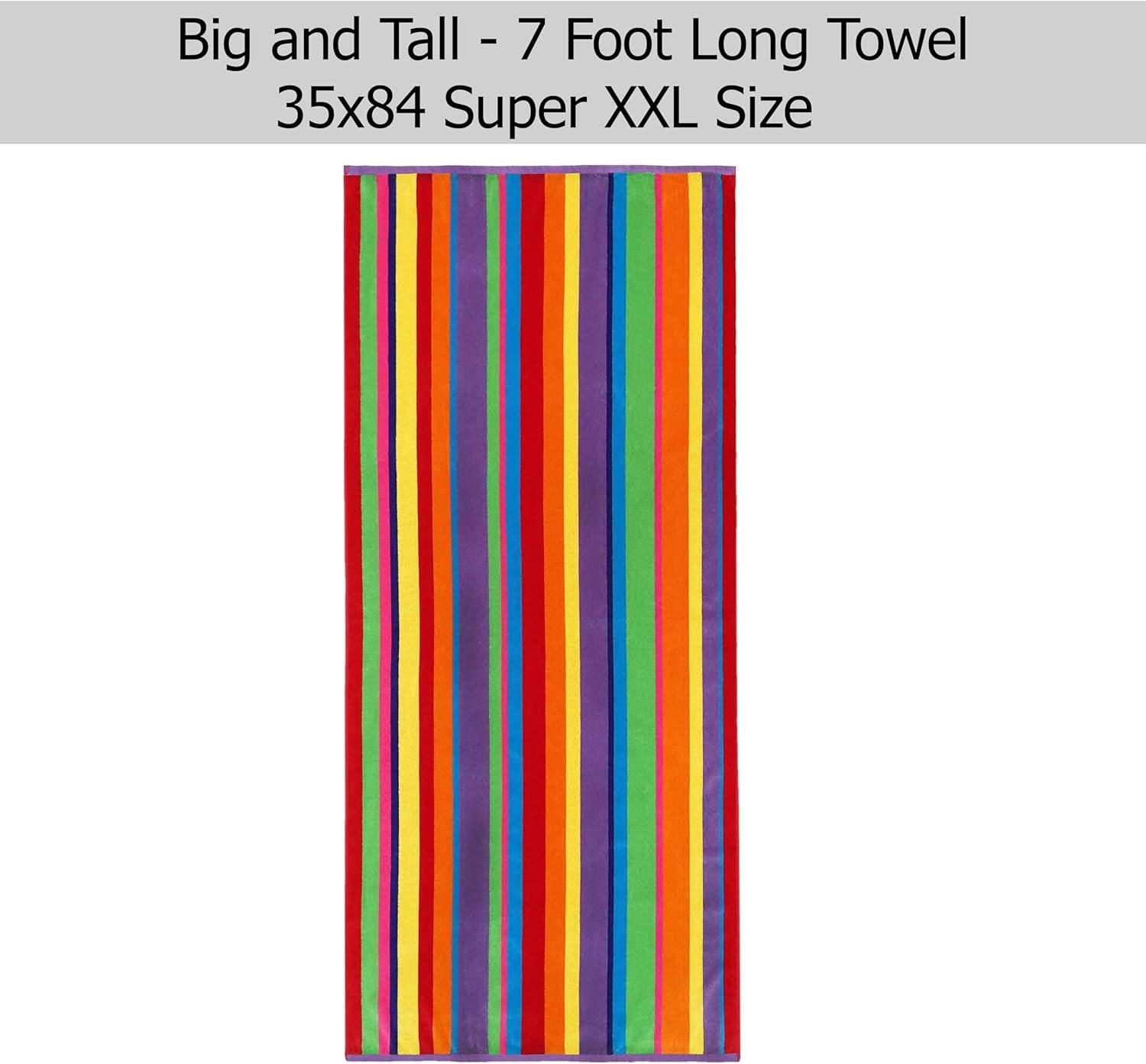 image:imageCOTTON CRAFT Oversized Beach Towels 2 Pack XXL 35x84 The Big Kahuna 7 Foot Extra Large Beach Blanket Towel Big amp Tall 100 Cotton Jacquard Velour Soft Luxury Towel Pool Bath Blue TilesSummer of Siam