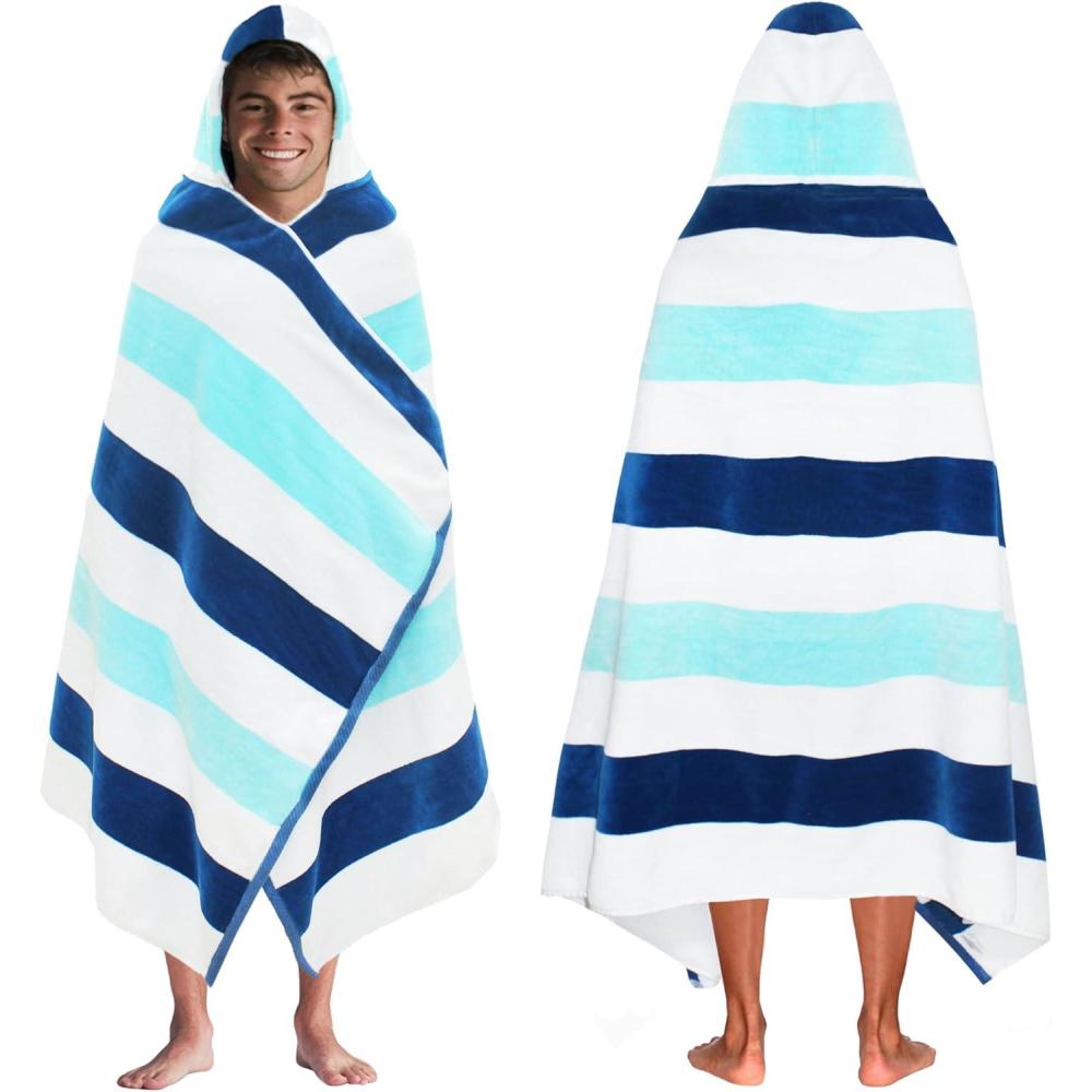 image:imageCOTTON CRAFT Oversized Beach Towels  2 Pack XXL 35x84  The Big Kahuna 7 Foot Extra Large Beach Blanket Towel  Big amp Tall  100 Cotton Jacquard Velour Soft Luxury Towel  Pool Bath  Blue TilesOcean Blue