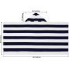 COTTON CRAFT Oversized Beach Towels – 2 Pack XXL 35×84 – The Big Kahuna 7 Foot Extra Large Beach Blanket Towel – Big & Tall – 100% Cotton Jacquard Velour Soft Luxury Towel – Pool Bath – Blue Tiles(Cabana Stripe – Navy)