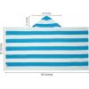 COTTON CRAFT Oversized Beach Towels – 2 Pack XXL 35×84 – The Big Kahuna 7 Foot Extra Large Beach Blanket Towel – Big & Tall – 100% Cotton Jacquard Velour Soft Luxury Towel – Pool Bath – Blue Tiles(Cabana Stripe – Aqua)