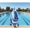 COTTON CRAFT Oversized Beach Towels – 2 Pack XXL 35×84 – The Big Kahuna 7 Foot Extra Large Beach Blanket Towel – Big & Tall – 100% Cotton Jacquard Velour Soft Luxury Towel – Pool Bath – Blue Tiles(Surf Blue)