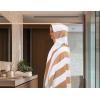 COTTON CRAFT Oversized Beach Towels – 2 Pack XXL 35×84 – The Big Kahuna 7 Foot Extra Large Beach Blanket Towel – Big & Tall – 100% Cotton Jacquard Velour Soft Luxury Towel – Pool Bath – Blue Tiles(Cabana Stripe – Linen)