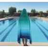 COTTON CRAFT Oversized Beach Towels – 2 Pack XXL 35×84 – The Big Kahuna 7 Foot Extra Large Beach Blanket Towel – Big & Tall – 100% Cotton Jacquard Velour Soft Luxury Towel – Pool Bath – Blue Tiles(Blue Tiles)