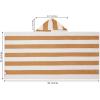 COTTON CRAFT Oversized Beach Towels – 2 Pack XXL 35×84 – The Big Kahuna 7 Foot Extra Large Beach Blanket Towel – Big & Tall – 100% Cotton Jacquard Velour Soft Luxury Towel – Pool Bath – Blue Tiles(Cabana Stripe – Linen)