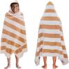 COTTON CRAFT Oversized Beach Towels – 2 Pack XXL 35×84 – The Big Kahuna 7 Foot Extra Large Beach Blanket Towel – Big & Tall – 100% Cotton Jacquard Velour Soft Luxury Towel – Pool Bath – Blue Tiles(Cabana Stripe – Linen)