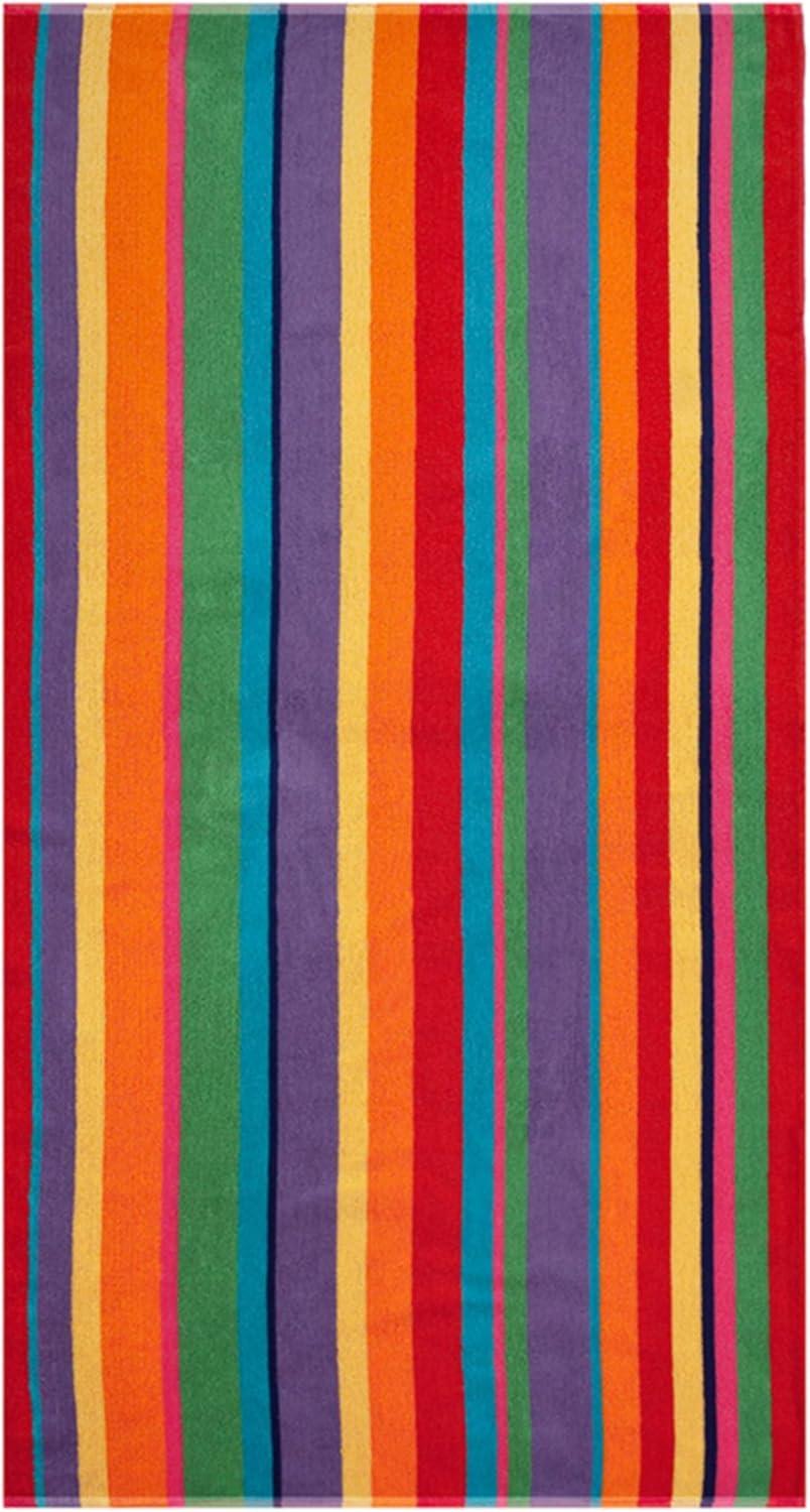 image:imageCOTTON CRAFT Large Beach Towel 4 Pack 100 Cotton Velour Jacquard Pool Picnic Bath Travel Beach Towel Plush Super Soft Absorbent Quick Dry Luxury 450 GSM 32x63 Multi ColorMulticolor