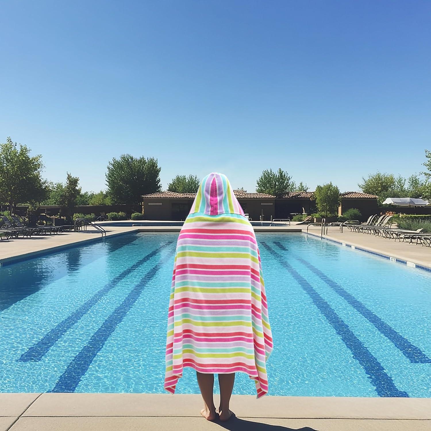 image:imageCOTTON CRAFT Large Beach Towel 4 Pack 100 Cotton Velour Jacquard Pool Picnic Bath Travel Beach Towel Plush Super Soft Absorbent Quick Dry Luxury 450 GSM 32x63 Multi ColorCabana Stripe Pink Multi