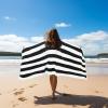 COTTON CRAFT Large Beach Towel – 4 Pack 100% Cotton Velour Jacquard – Pool Picnic Bath Travel Beach Towel – Plush Super Soft Absorbent Quick Dry Luxury – 450 GSM – 32×63 – Multi Color(Cabana Stripe – Black)