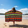 COTTON CRAFT Large Beach Towel – 4 Pack 100% Cotton Velour Jacquard – Pool Picnic Bath Travel Beach Towel – Plush Super Soft Absorbent Quick Dry Luxury – 450 GSM – 32×63 – Multi Color(Cozumel – Red Blue Yellow)