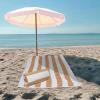 COTTON CRAFT Large Beach Towel – 4 Pack 100% Cotton Velour Jacquard – Pool Picnic Bath Travel Beach Towel – Plush Super Soft Absorbent Quick Dry Luxury – 450 GSM – 32×63 – Multi Color(Cabana Stripe – Linen)