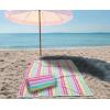 COTTON CRAFT Large Beach Towel – 4 Pack 100% Cotton Velour Jacquard – Pool Picnic Bath Travel Beach Towel – Plush Super Soft Absorbent Quick Dry Luxury – 450 GSM – 32×63 – Multi Color(Cabana Stripe – Pink Multi)