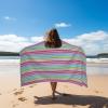 COTTON CRAFT Large Beach Towel – 4 Pack 100% Cotton Velour Jacquard – Pool Picnic Bath Travel Beach Towel – Plush Super Soft Absorbent Quick Dry Luxury – 450 GSM – 32×63 – Multi Color(Cabana Stripe – Pink Multi)