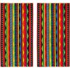 COTTON CRAFT Large Beach Towel – 4 Pack 100% Cotton Velour Jacquard – Pool Picnic Bath Travel Beach Towel – Plush Super Soft Absorbent Quick Dry Luxury – 450 GSM – 32×63 – Multi Color(Cozumel – Red Blue Yellow)