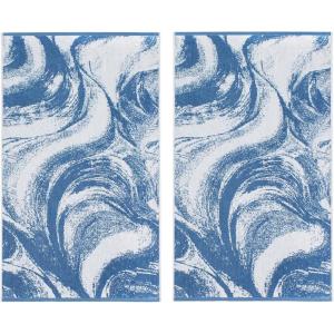 COTTON CRAFT Large Beach Towel – 4 Pack 100% Cotton Velour Jacquard – Pool Picnic Bath Travel Beach Towel – Plush Super Soft Absorbent Quick Dry Luxury – 450 GSM – 32×63 – Multi Color(Surf Blue)