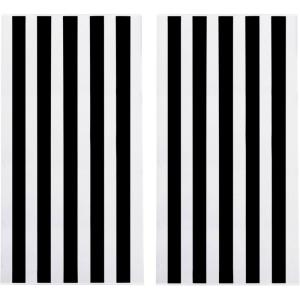 COTTON CRAFT Large Beach Towel – 4 Pack 100% Cotton Velour Jacquard – Pool Picnic Bath Travel Beach Towel – Plush Super Soft Absorbent Quick Dry Luxury – 450 GSM – 32×63 – Multi Color(Cabana Stripe – Black)