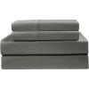 COTTON CRAFT Premium 400 Thread Count Super Soft Cotton Deep Pocket Sheet Set, Queen, Grey(Grey)
