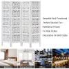 Room Divider Wood Screen – Chitra Antique Pewter – 4 Panel Folding 72 x 80 – Hand Carved Decorative Functional Versatile Portable Partition Reversible Freestanding Small Spaces – COTTON CRAFT(Rania – Antique White)