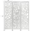 Room Divider Wood Screen – Chitra Antique Pewter – 4 Panel Folding 72 x 80 – Hand Carved Decorative Functional Versatile Portable Partition Reversible Freestanding Small Spaces – COTTON CRAFT(Tropical Flora – Antique White)