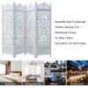 Room Divider Wood Screen – Chitra Antique Pewter – 4 Panel Folding 72 x 80 – Hand Carved Decorative Functional Versatile Portable Partition Reversible Freestanding Small Spaces – COTTON CRAFT(Kamal – Antique White)