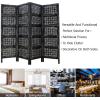 Room Divider Wood Screen – Chitra Antique Pewter – 4 Panel Folding 72 x 80 – Hand Carved Decorative Functional Versatile Portable Partition Reversible Freestanding Small Spaces – COTTON CRAFT(Chitra – Antique Pewter)