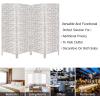 Room Divider Wood Screen – Chitra Antique Pewter – 4 Panel Folding 72 x 80 – Hand Carved Decorative Functional Versatile Portable Partition Reversible Freestanding Small Spaces – COTTON CRAFT(Chitra – White Wash)