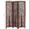 Room Divider Wood Screen – Chitra Antique Pewter – 4 Panel Folding 72 x 80 – Hand Carved Decorative Functional Versatile Portable Partition Reversible Freestanding Small Spaces – COTTON CRAFT(Arbor Tree – Antique Brown)