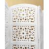 Room Divider Wood Screen – Chitra Antique Pewter – 4 Panel Folding 72 x 80 – Hand Carved Decorative Functional Versatile Portable Partition Reversible Freestanding Small Spaces – COTTON CRAFT(Rajasthan – Antique White)