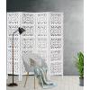 Room Divider Wood Screen – Chitra Antique Pewter – 4 Panel Folding 72 x 80 – Hand Carved Decorative Functional Versatile Portable Partition Reversible Freestanding Small Spaces – COTTON CRAFT(Rania – Antique White)