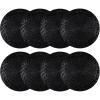 COTTON CRAFT Glitz Handmade Beaded Bar Drink Tabletop Protection Coasters – Set of 8 – Halloween Harvest Autumn Fall Thanksgiving Holiday Christmas Xmas Celebration Festive Party – 4 in Round – Black