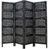 Room Divider Wood Screen – Chitra Antique Pewter – 4 Panel Folding 72 x 80 – Hand Carved Decorative Functional Versatile Portable Partition Reversible Freestanding Small Spaces – COTTON CRAFT(Chitra – Antique Pewter)