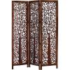 Room Divider Wood Screen – Chitra Antique Pewter – 4 Panel Folding 72 x 80 – Hand Carved Decorative Functional Versatile Portable Partition Reversible Freestanding Small Spaces – COTTON CRAFT(Arbor Tree – Antique Brown)