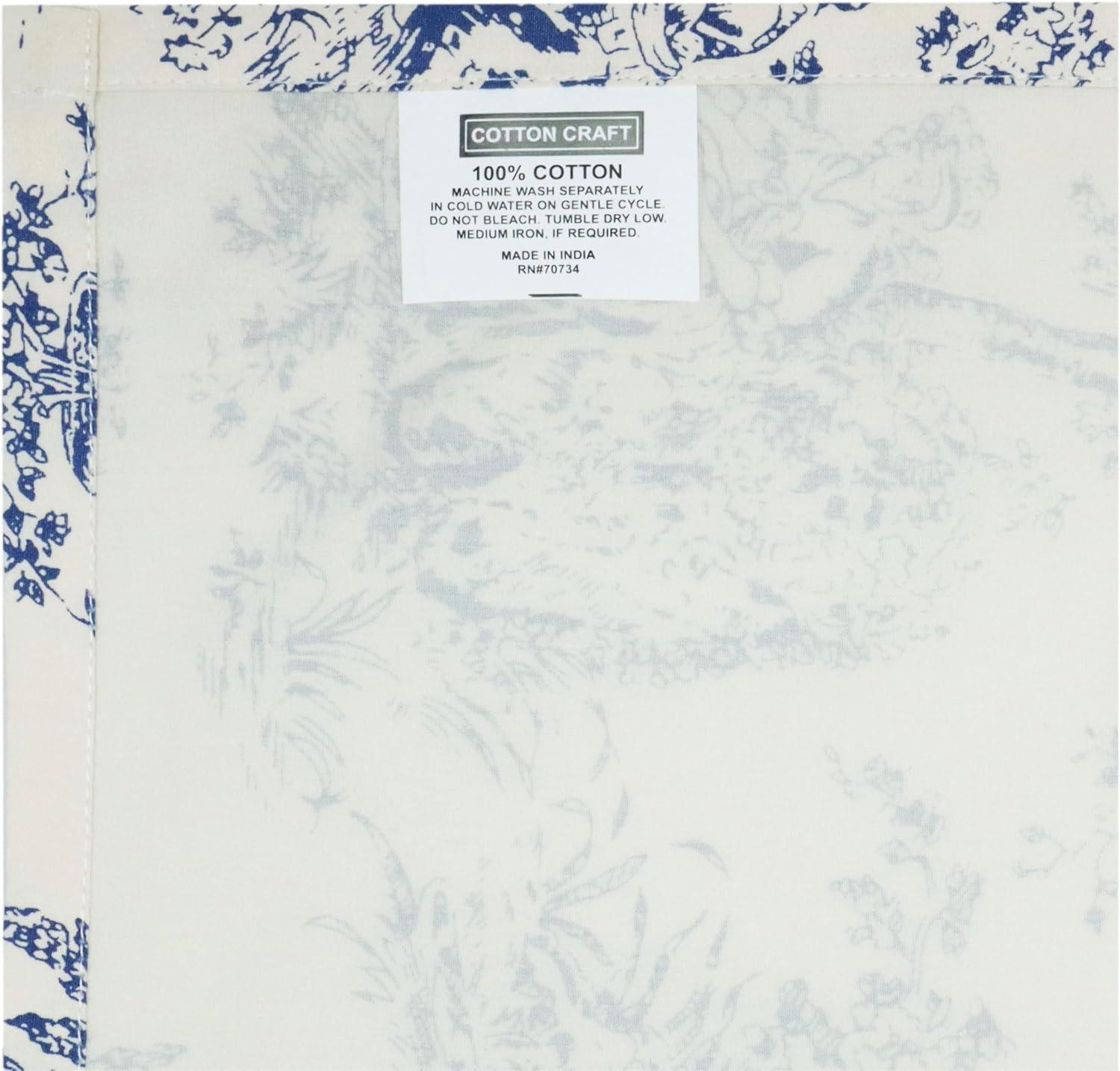 image:imageCOTTON CRAFT Cloth Napkins Set of 12100 Cotton Reusable Country French Toile Dinner Napkin Everyday Spring Summer Fall Christmas Holiday Party Gift Soft Absorbent Serviette 18x18 BlueBlue