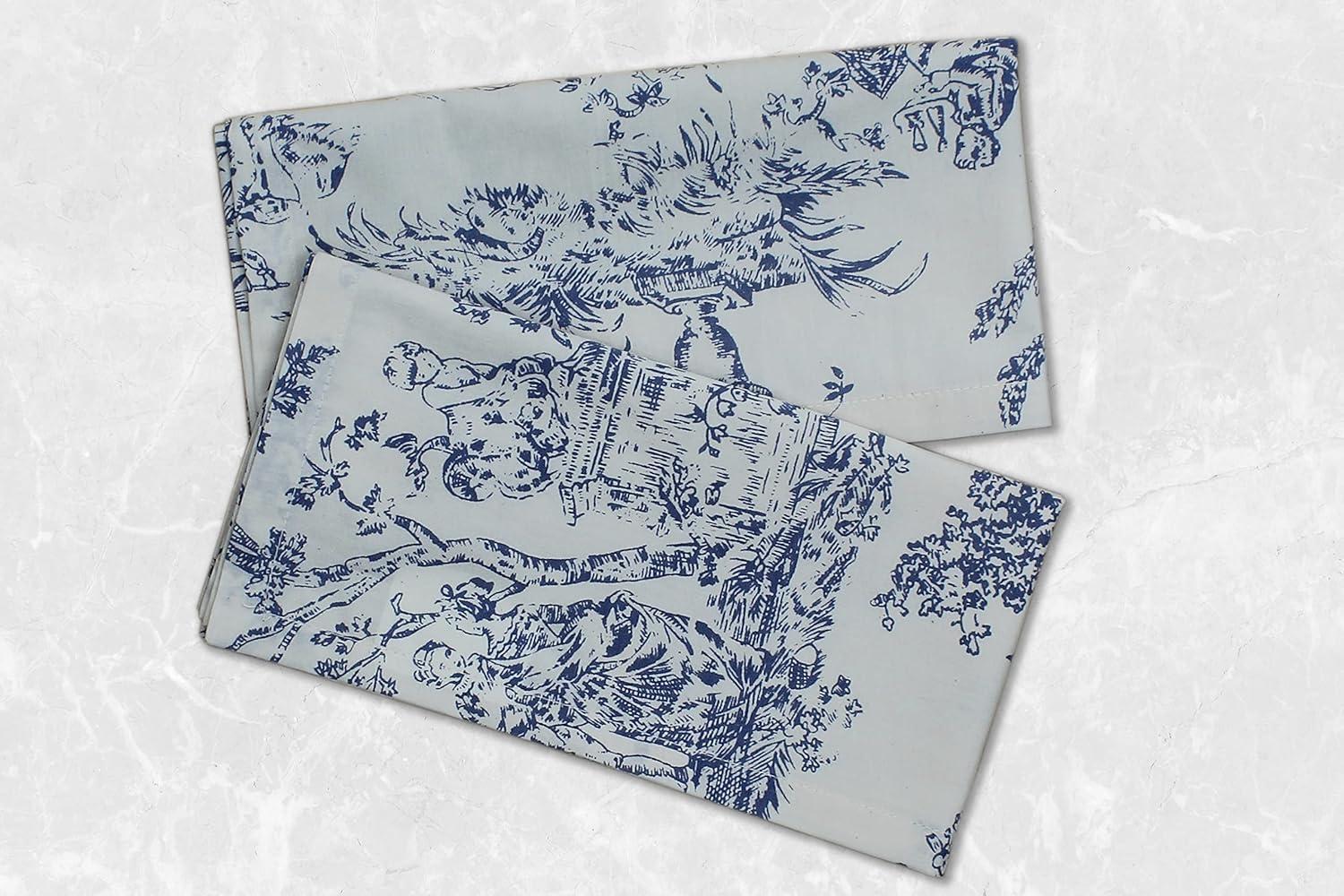 image:imageCOTTON CRAFT Cloth Napkins Set of 12100 Cotton Reusable Country French Toile Dinner Napkin Everyday Spring Summer Fall Christmas Holiday Party Gift Soft Absorbent Serviette 18x18 BlueNavy