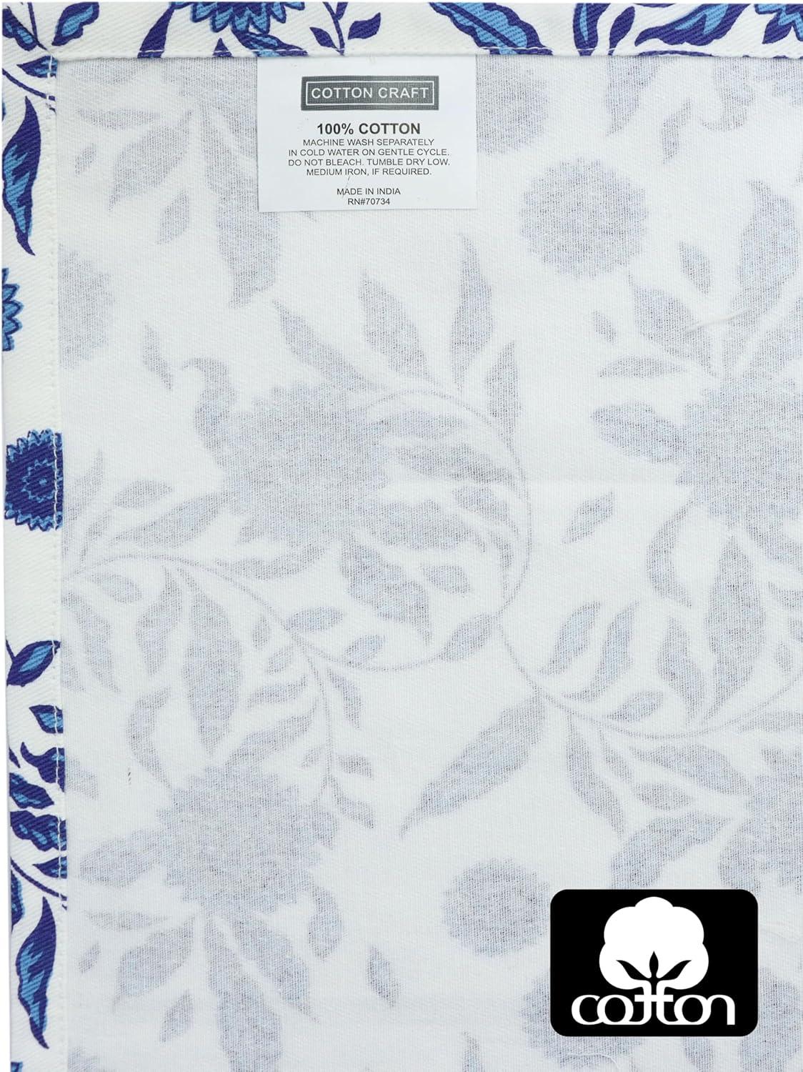 image:imageCOTTON CRAFT Cloth Napkins Set of 12100 Cotton Reusable Country French Toile Dinner Napkin Everyday Spring Summer Fall Christmas Holiday Party Gift Soft Absorbent Serviette 18x18 BlueBlue White