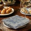 COTTON CRAFT Cloth Napkins – Set of 12-100% Cotton Reusable Country French Toile Dinner Napkin – Everyday Spring Summer Fall Christmas Holiday Party Gift – Soft Absorbent Serviette -18×18 – Blue(Blue)