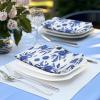 COTTON CRAFT Cloth Napkins – Set of 12-100% Cotton Reusable Country French Toile Dinner Napkin – Everyday Spring Summer Fall Christmas Holiday Party Gift – Soft Absorbent Serviette -18×18 – Blue(Blue White)