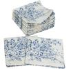 COTTON CRAFT Cloth Napkins – Set of 12-100% Cotton Reusable Country French Toile Dinner Napkin – Everyday Spring Summer Fall Christmas Holiday Party Gift – Soft Absorbent Serviette -18×18 – Blue(Blue)
