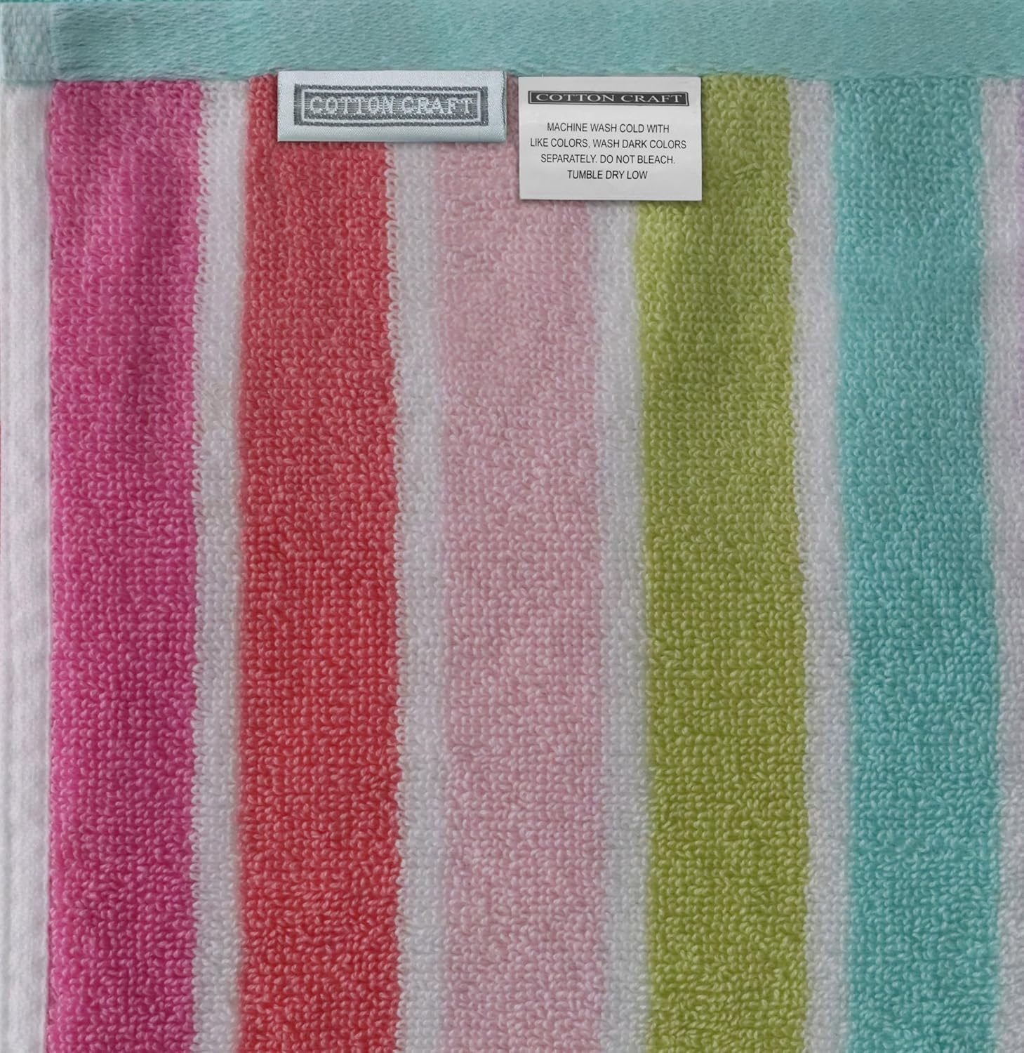 image:imageCOTTON CRAFT Oversized Beach Towel 2 Pack 35 x 70 inches XL Beach Towel 100 Cotton Velour Big amp Huge Thick Plush 450 GSM Super Soft Luxury Towel Pool Picnic Bath Cabana Stripe NavyPink Multi