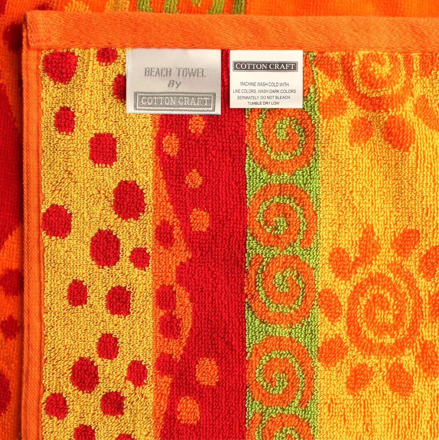 image:imageCOTTON CRAFT Oversized Beach Towel 2 Pack 35 x 70 inches XL Beach Towel 100 Cotton Velour Big amp Huge Thick Plush 450 GSM Super Soft Luxury Towel Pool Picnic Bath Cabana Stripe NavySunshine Orange Yellow