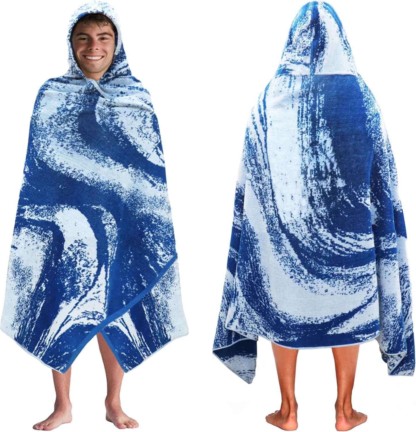 image:imageCOTTON CRAFT Oversized Beach Towel 2 Pack 35 x 70 inches XL Beach Towel 100 Cotton Velour Big amp Huge Thick Plush 450 GSM Super Soft Luxury Towel Pool Picnic Bath Cabana Stripe NavySurf Blue