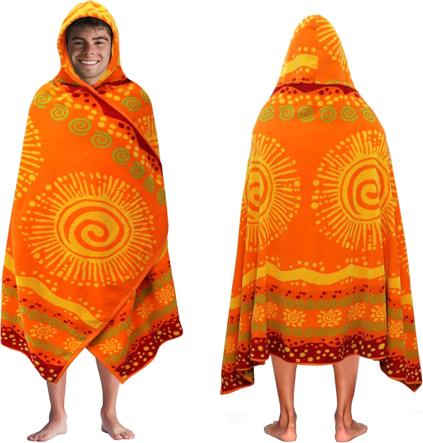 image:imageCOTTON CRAFT Oversized Beach Towel 2 Pack 35 x 70 inches XL Beach Towel 100 Cotton Velour Big amp Huge Thick Plush 450 GSM Super Soft Luxury Towel Pool Picnic Bath Cabana Stripe NavySunshine Orange Yellow
