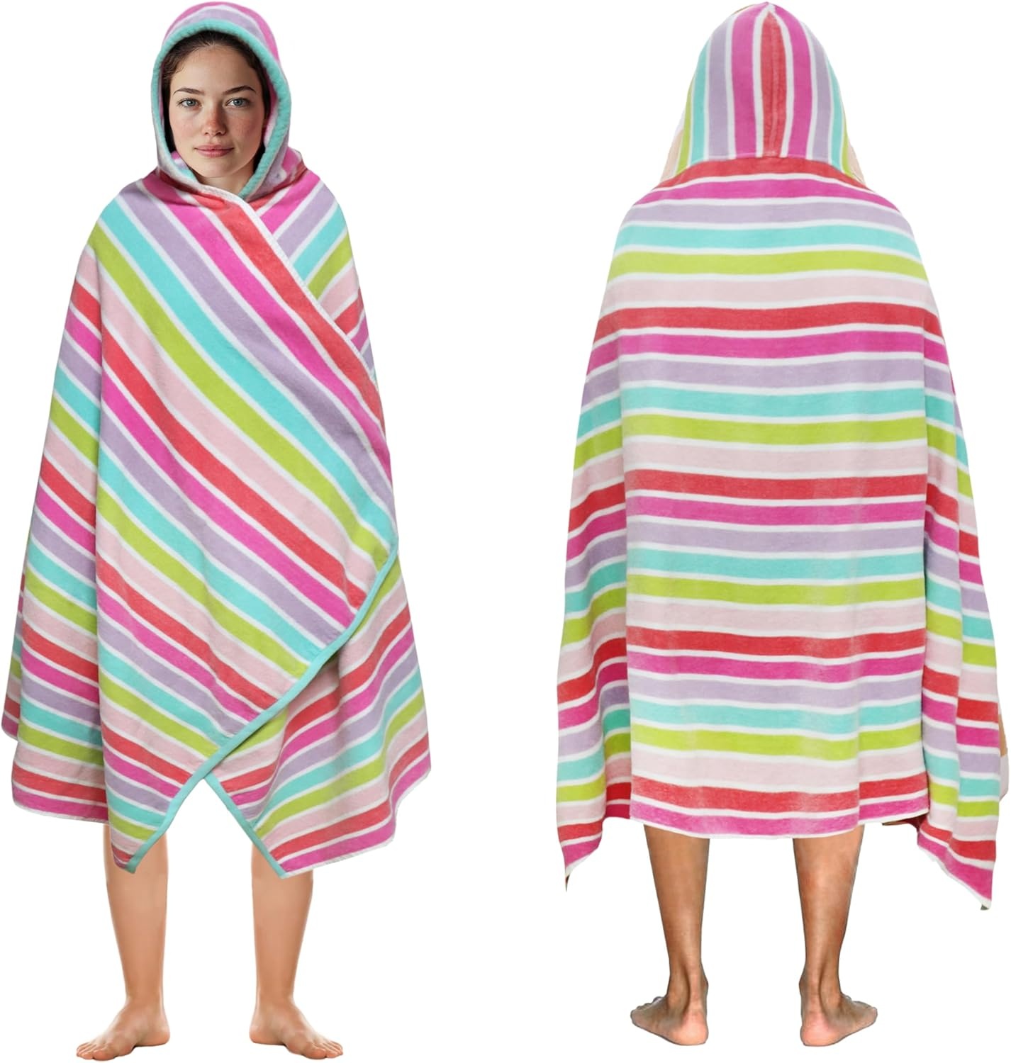 image:imageCOTTON CRAFT Oversized Beach Towel 2 Pack 35 x 70 inches XL Beach Towel 100 Cotton Velour Big amp Huge Thick Plush 450 GSM Super Soft Luxury Towel Pool Picnic Bath Cabana Stripe NavyPink Multi