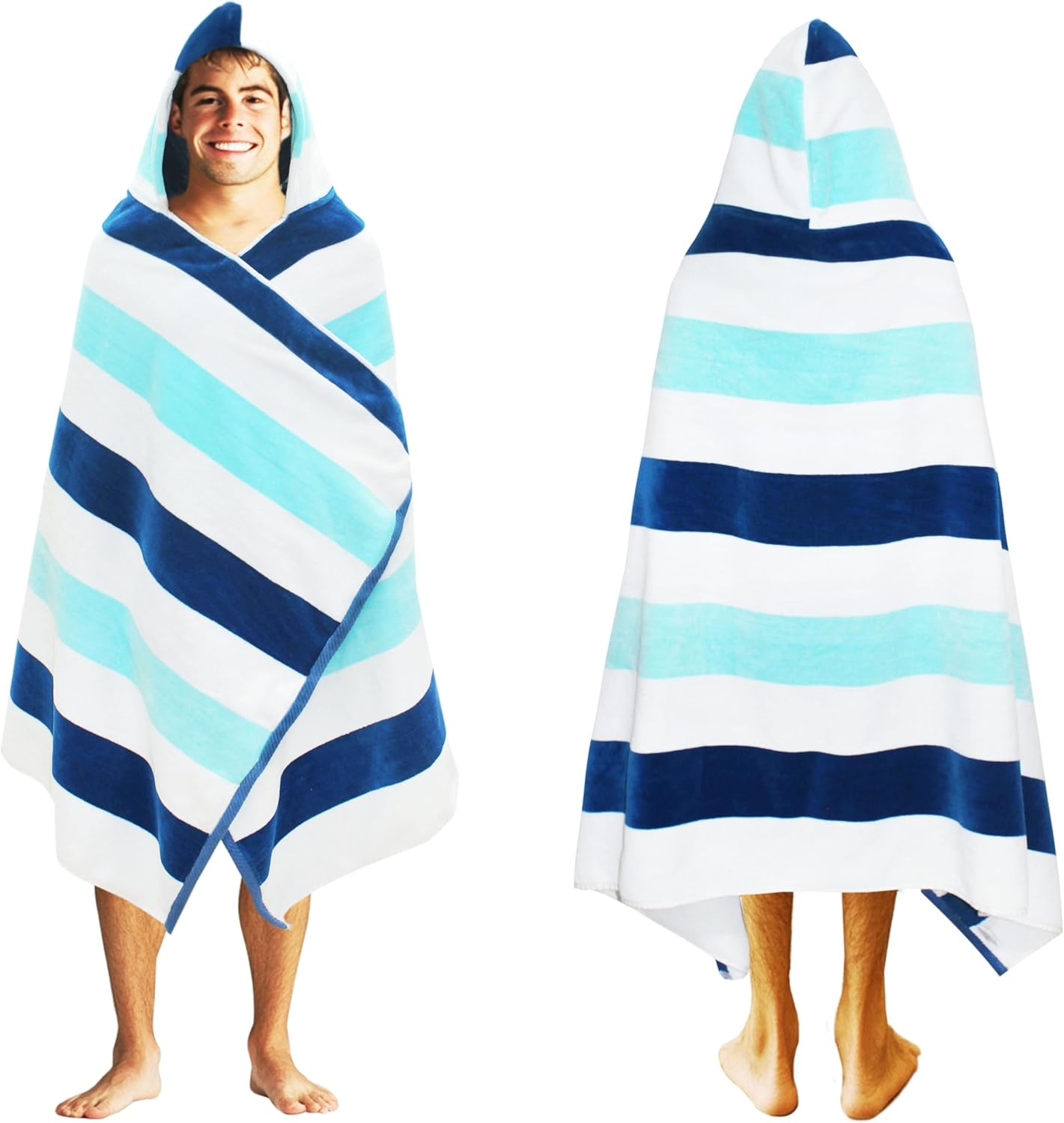 image:imageCOTTON CRAFT Oversized Beach Towel 2 Pack 35 x 70 inches XL Beach Towel 100 Cotton Velour Big amp Huge Thick Plush 450 GSM Super Soft Luxury Towel Pool Picnic Bath Cabana Stripe NavyOcean Blue