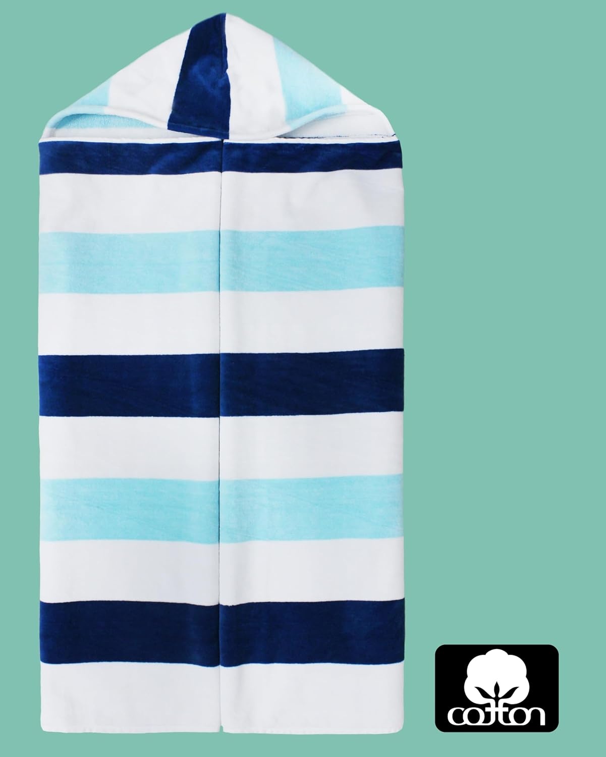 image:imageCOTTON CRAFT Oversized Beach Towel 2 Pack 35 x 70 inches XL Beach Towel 100 Cotton Velour Big amp Huge Thick Plush 450 GSM Super Soft Luxury Towel Pool Picnic Bath Cabana Stripe NavyOcean Blue