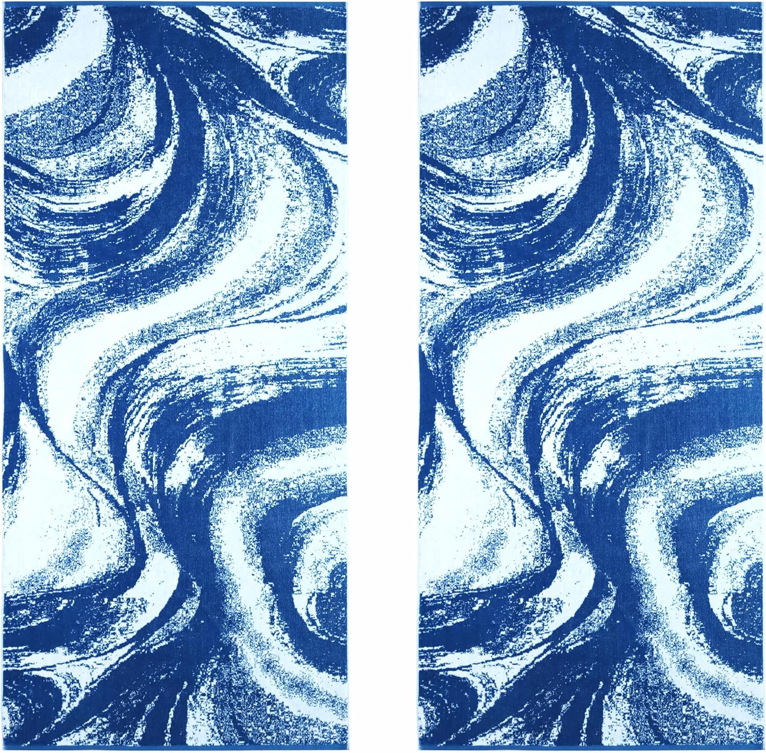 image:imageCOTTON CRAFT Oversized Beach Towel 2 Pack 35 x 70 inches XL Beach Towel 100 Cotton Velour Big amp Huge Thick Plush 450 GSM Super Soft Luxury Towel Pool Picnic Bath Cabana Stripe NavySurf Blue