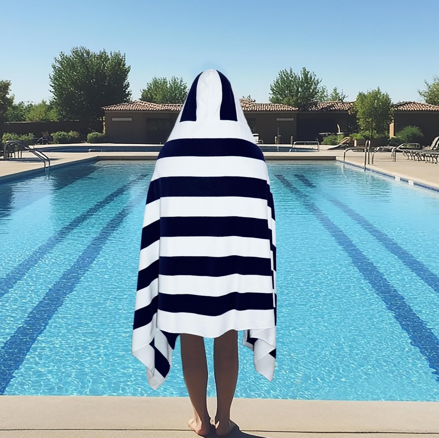 image:imageCOTTON CRAFT Oversized Beach Towel 2 Pack 35 x 70 inches XL Beach Towel 100 Cotton Velour Big amp Huge Thick Plush 450 GSM Super Soft Luxury Towel Pool Picnic Bath Cabana Stripe NavyNavy White