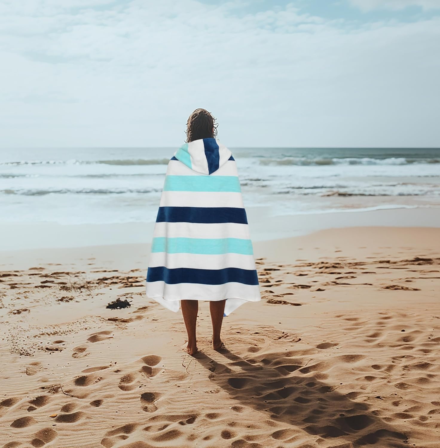image:imageCOTTON CRAFT Oversized Beach Towel 2 Pack 35 x 70 inches XL Beach Towel 100 Cotton Velour Big amp Huge Thick Plush 450 GSM Super Soft Luxury Towel Pool Picnic Bath Cabana Stripe NavyOcean Blue